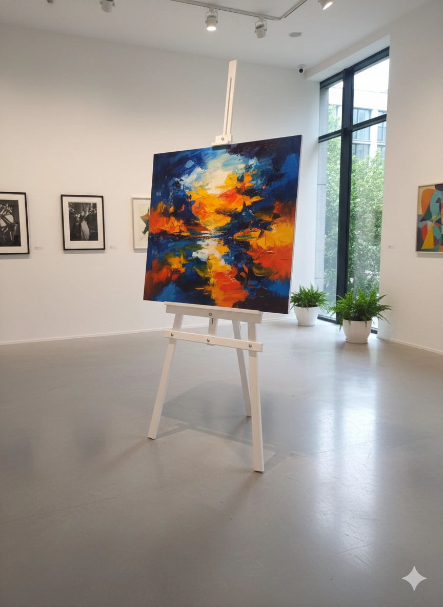 Ahşap Ressam Sehpası Ahşap Şövale Beyaz Renkli Şövale 175 cm