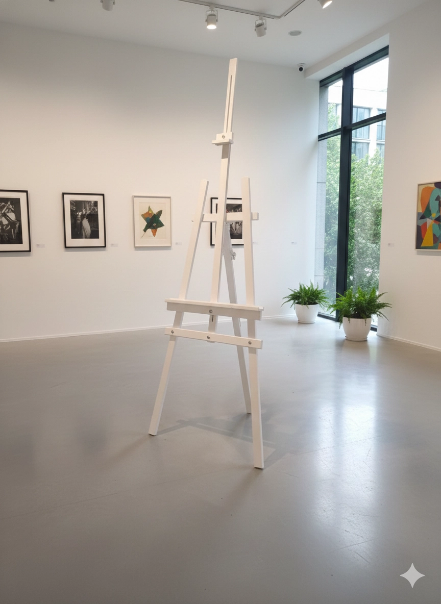 Ahşap Ressam Sehpası Ahşap Şövale Beyaz Renkli Şövale 175 cm
